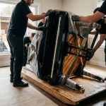 a grand piano moving