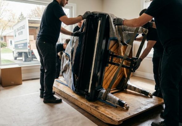 a grand piano moving