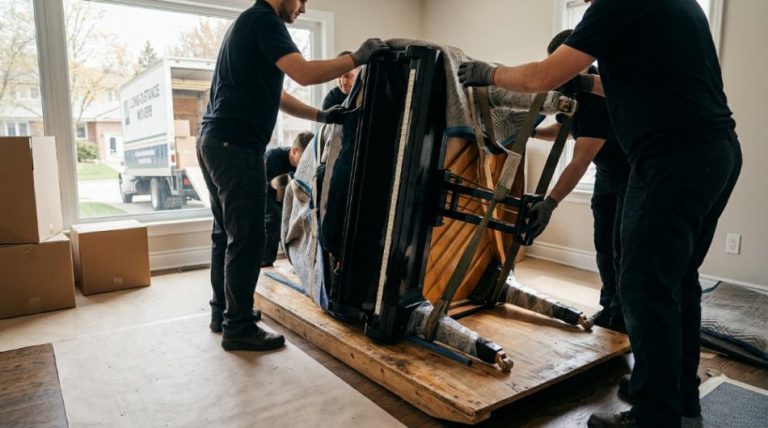 a grand piano moving